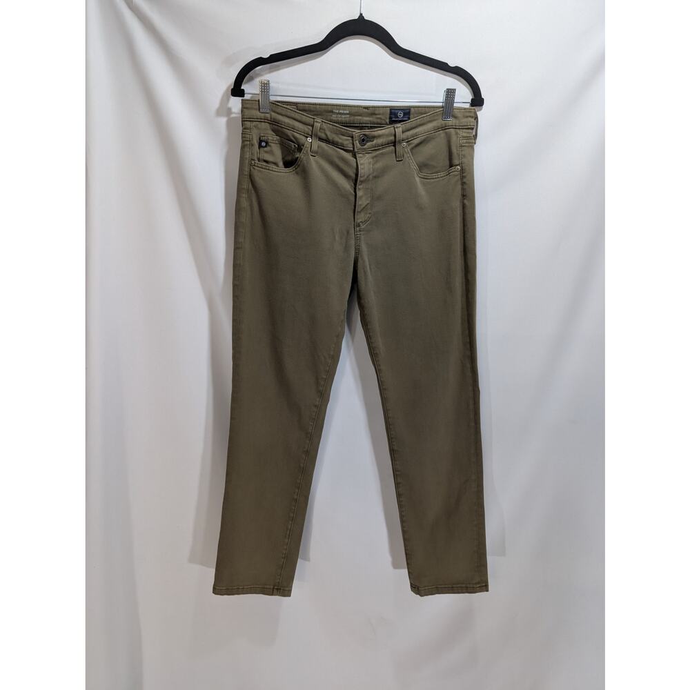 AG Adriano Goldschmied The Prima Mid Rise Cigarette Jeans Olive Green Size 30R